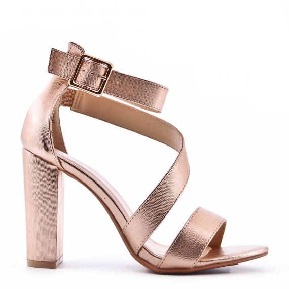 Faux leather heeled sandal