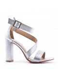 Faux leather heeled sandal