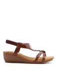 Faux leather heeled sandal