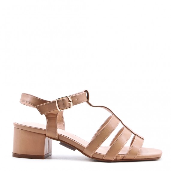 Faux leather heeled sandal