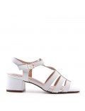 Faux leather heeled sandal