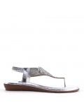 Flat sandals in faux leather for women