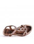 Flat sandals in faux leather for women