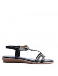 Flat sandals in faux leather for women