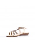 Flat sandals in faux leather for women