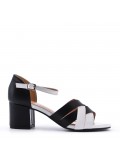 Faux leather heeled sandal