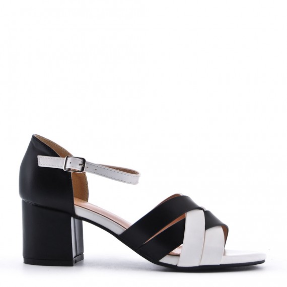 Faux leather heeled sandal