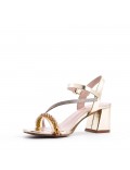 Faux leather heeled sandal