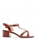 Faux leather heeled sandal