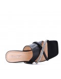 Faux leather heeled sandal