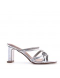 Faux leather heeled sandal