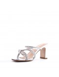 Faux leather heeled sandal