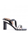 Faux leather heeled sandal