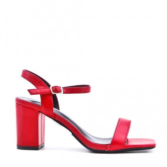 Faux leather heeled sandal