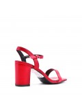 Faux leather heeled sandal