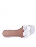 Flat sandals in faux leather for women