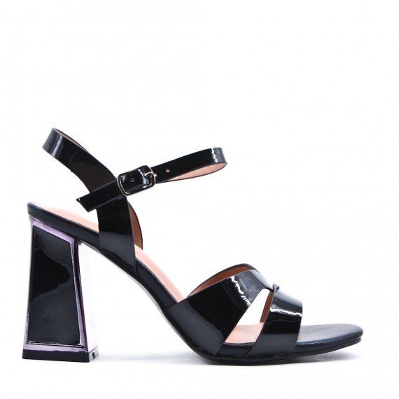 Faux leather heeled sandal