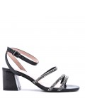 Faux leather heeled sandal