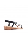 Flat sandals in faux leather for women