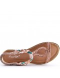 Flat sandals in faux leather for women