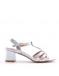 Faux leather heeled sandal