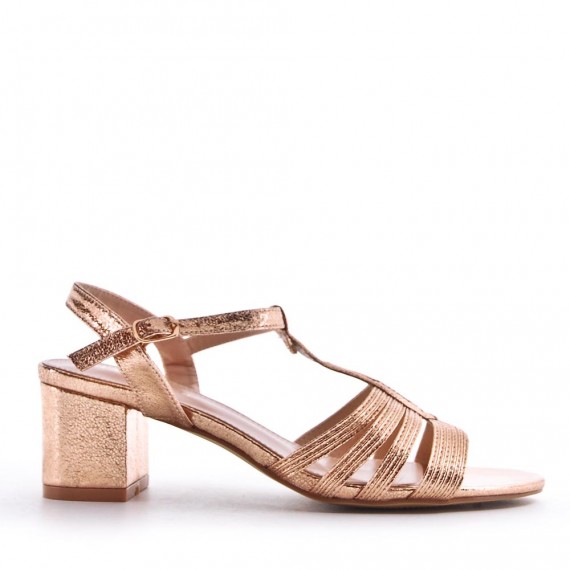 Faux leather heeled sandal