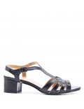 Faux leather heeled sandal