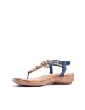 Flat sandals in faux leather for women