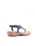 Flat sandals in faux leather for women