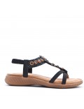 Flat sandals in faux leather for women