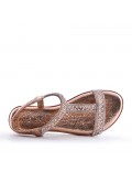 Flat sandals in faux leather for women