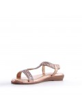 Flat sandals in faux leather for women