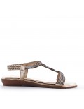 Flat sandals in faux leather for women