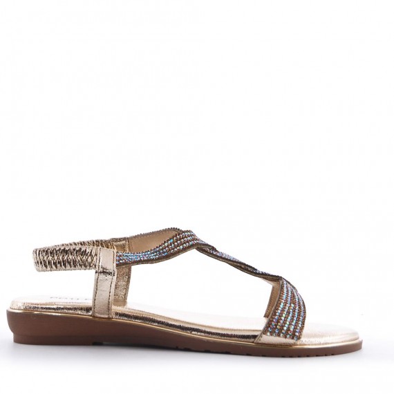 Sandale plat en simili cuir pour femme