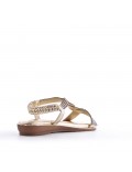 Flat sandals in faux leather for women