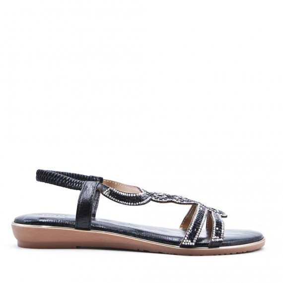 Flat sandals in faux leather for women