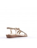 Flat sandals in faux leather for women