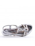 Flat sandals in faux leather for women