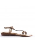 Flat sandals in faux leather for women