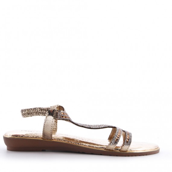 Sandale plat en simili cuir pour femme