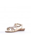 Flat sandals in faux leather for women