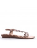 Flat sandals in faux leather for women