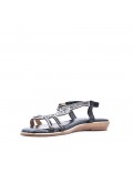 Sandale plat en simili cuir pour femme