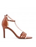 Faux leather heeled sandal