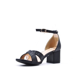 Faux leather heeled sandal