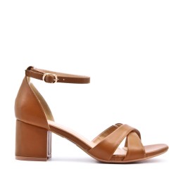 Faux leather heeled sandal