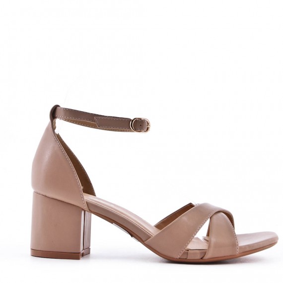 Faux leather heeled sandal