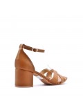 Faux leather heeled sandal