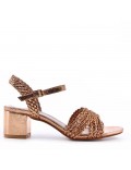 Faux leather heeled sandal