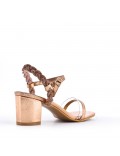 Faux leather heeled sandal